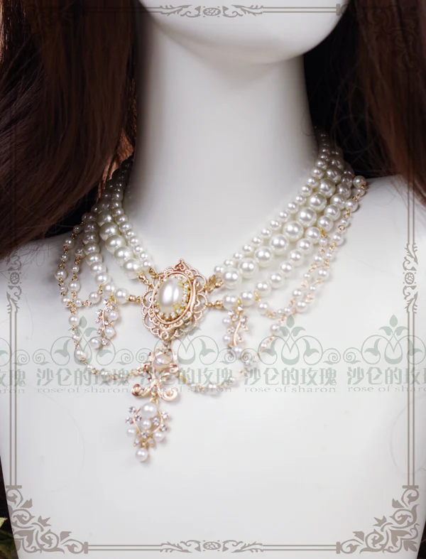Baroque Layered Pearl Lolita Necklace - Image 9