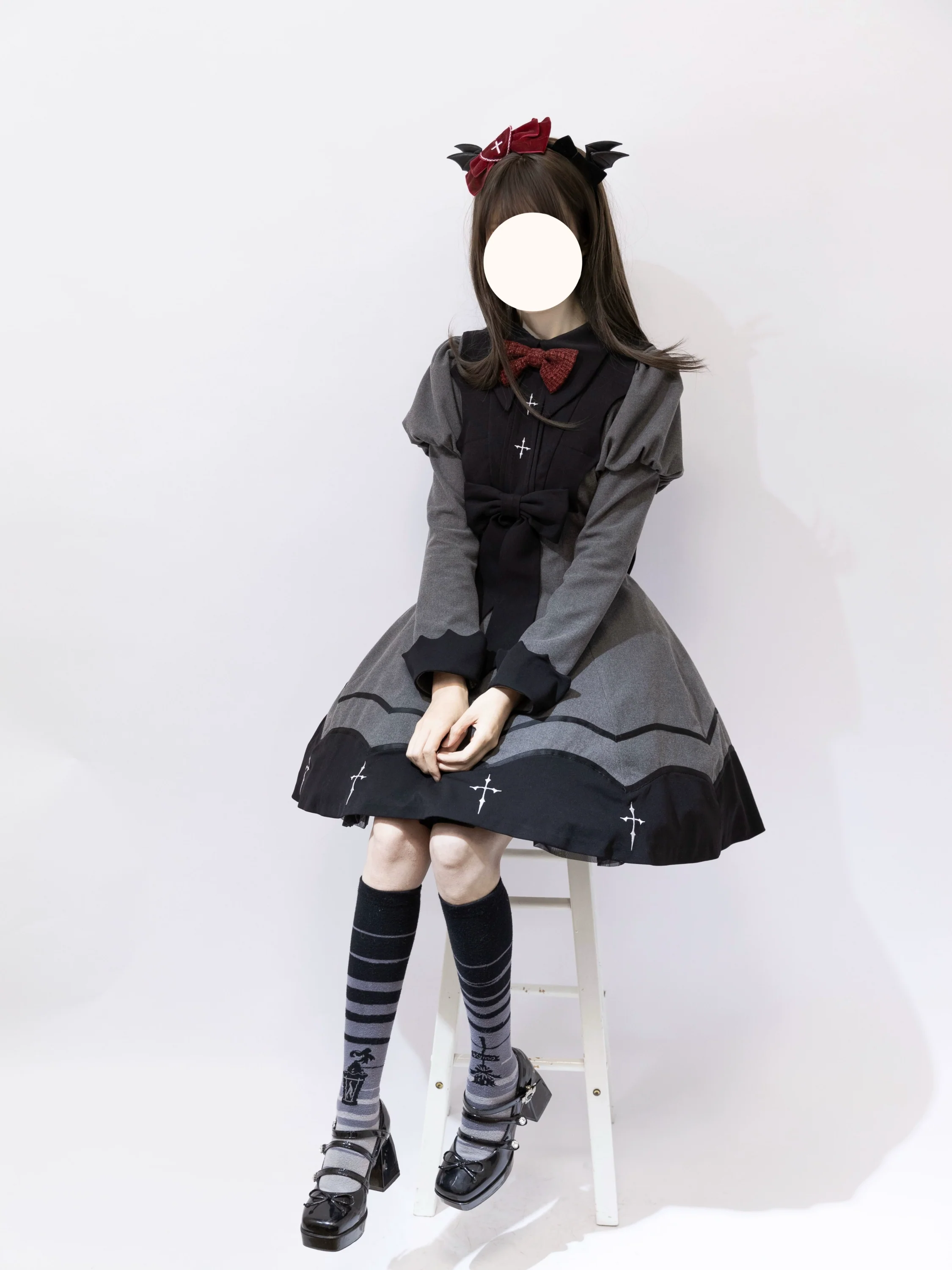 Vampire Princess - Bat-Inspired Halloween Gothic Lolita OP Dress - Image 21