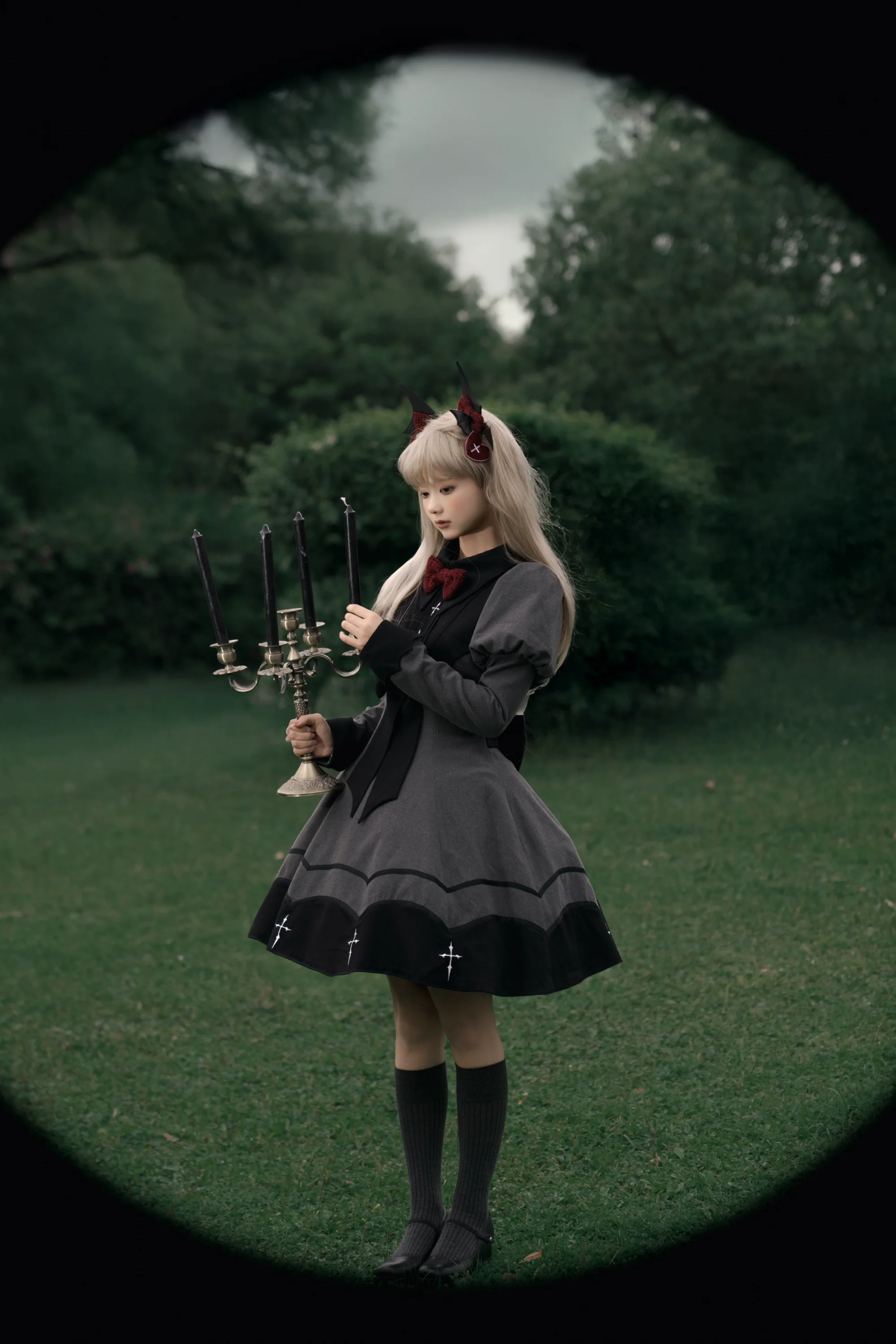 Vampire Princess - Bat-Inspired Halloween Gothic Lolita OP Dress - Image 4