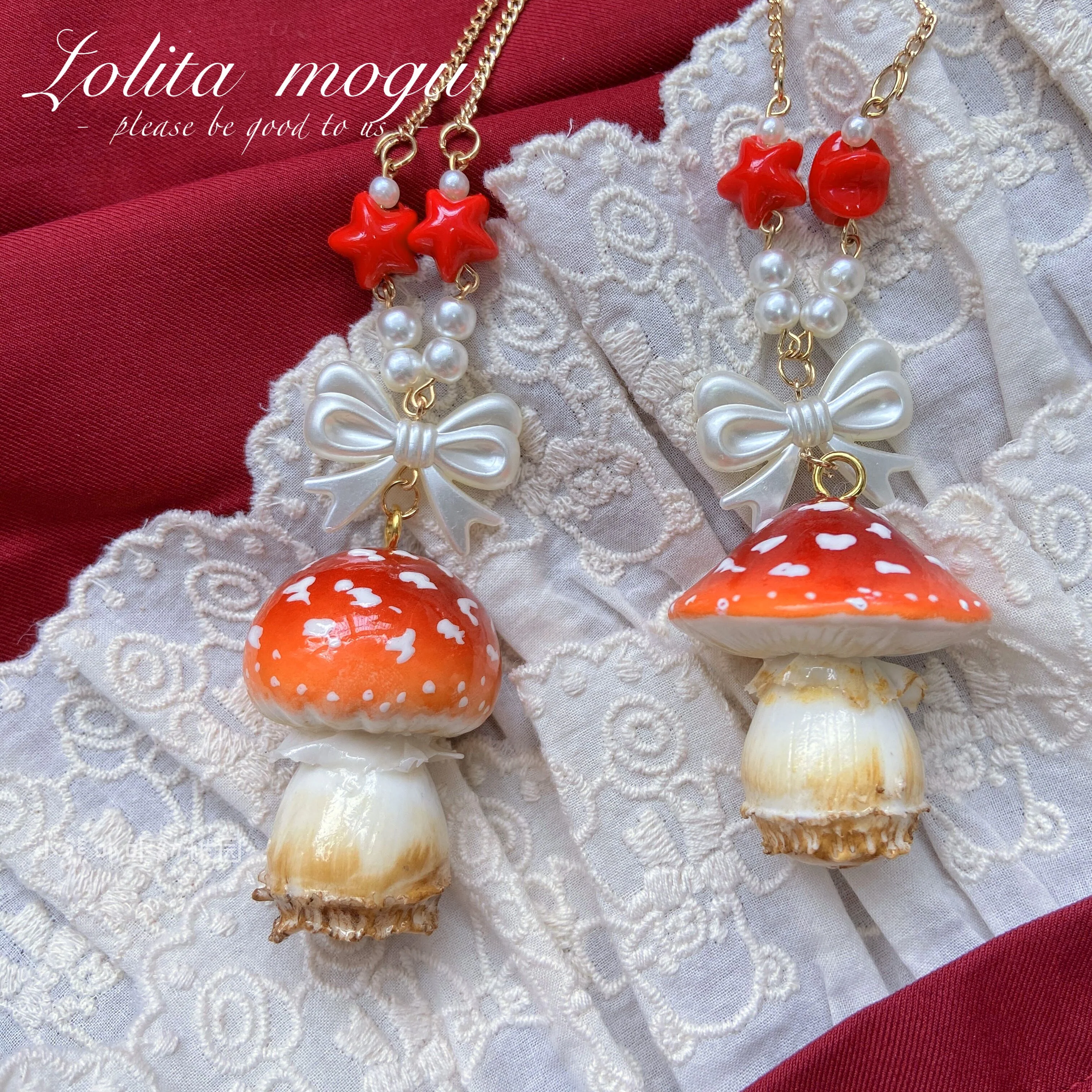 Bear Doll - Handcraft Kawaii Lolita Mushroom Necklace - Image 15