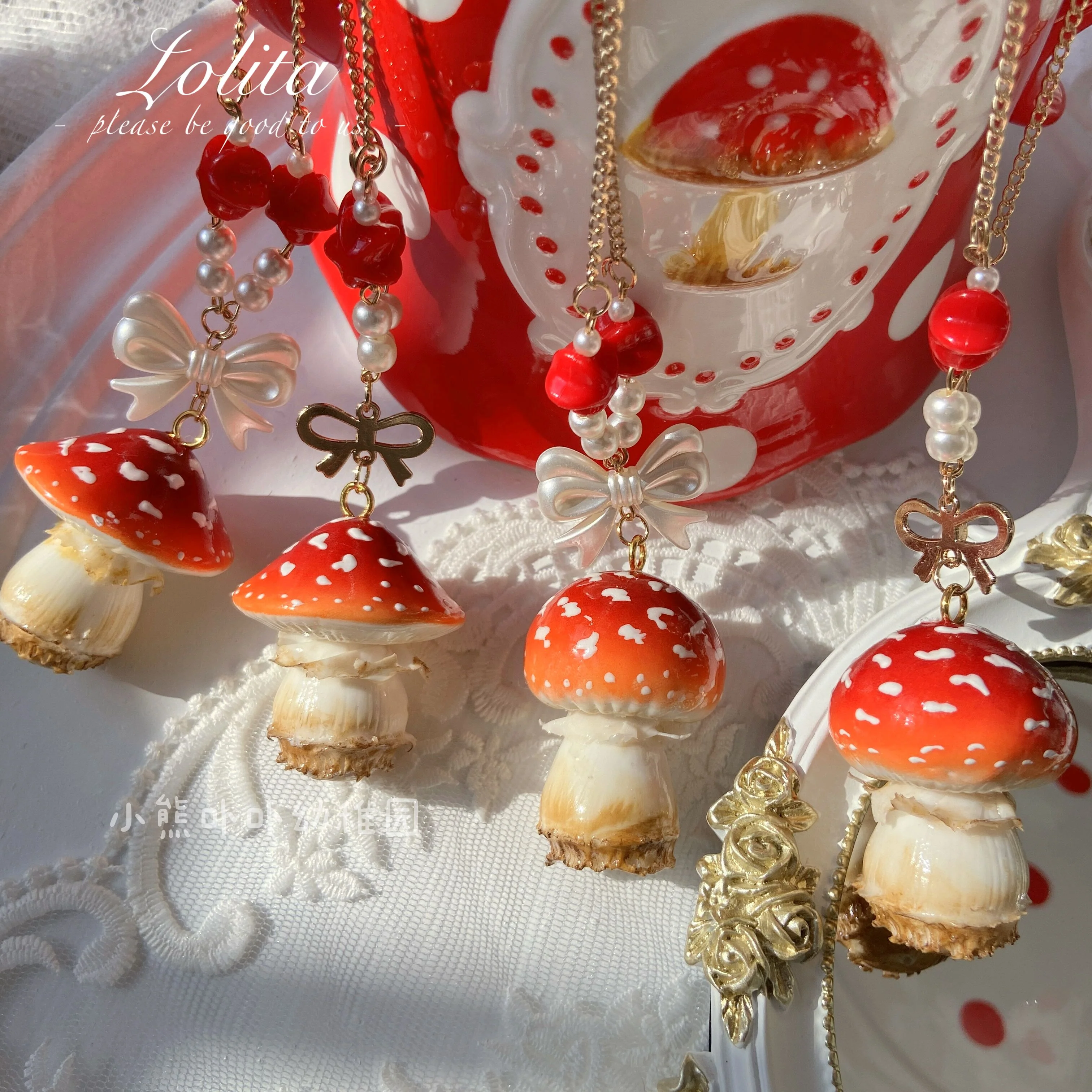 Bear Doll - Handcraft Kawaii Lolita Mushroom Necklace - Image 19