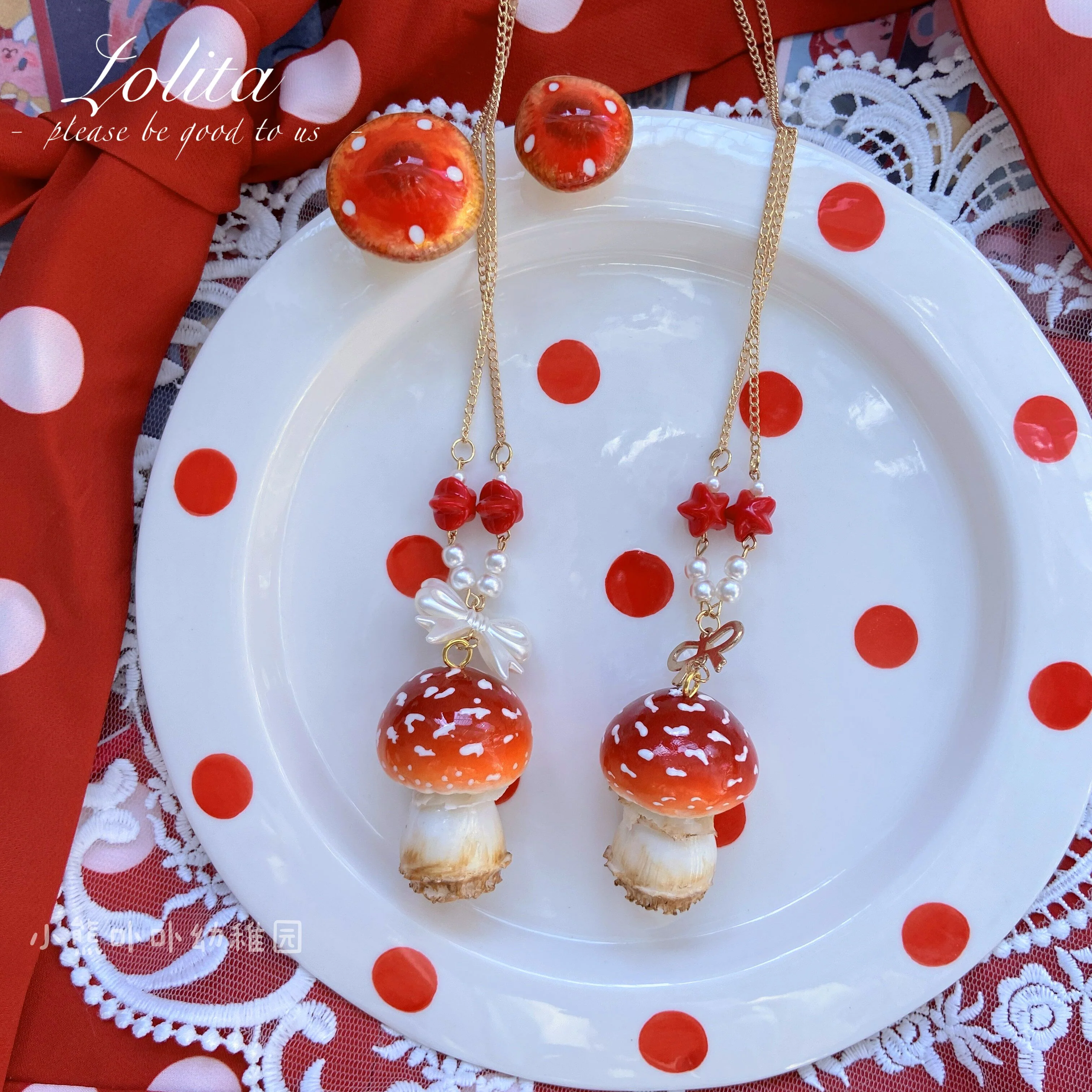 Bear Doll - Handcraft Kawaii Lolita Mushroom Necklace - Image 23