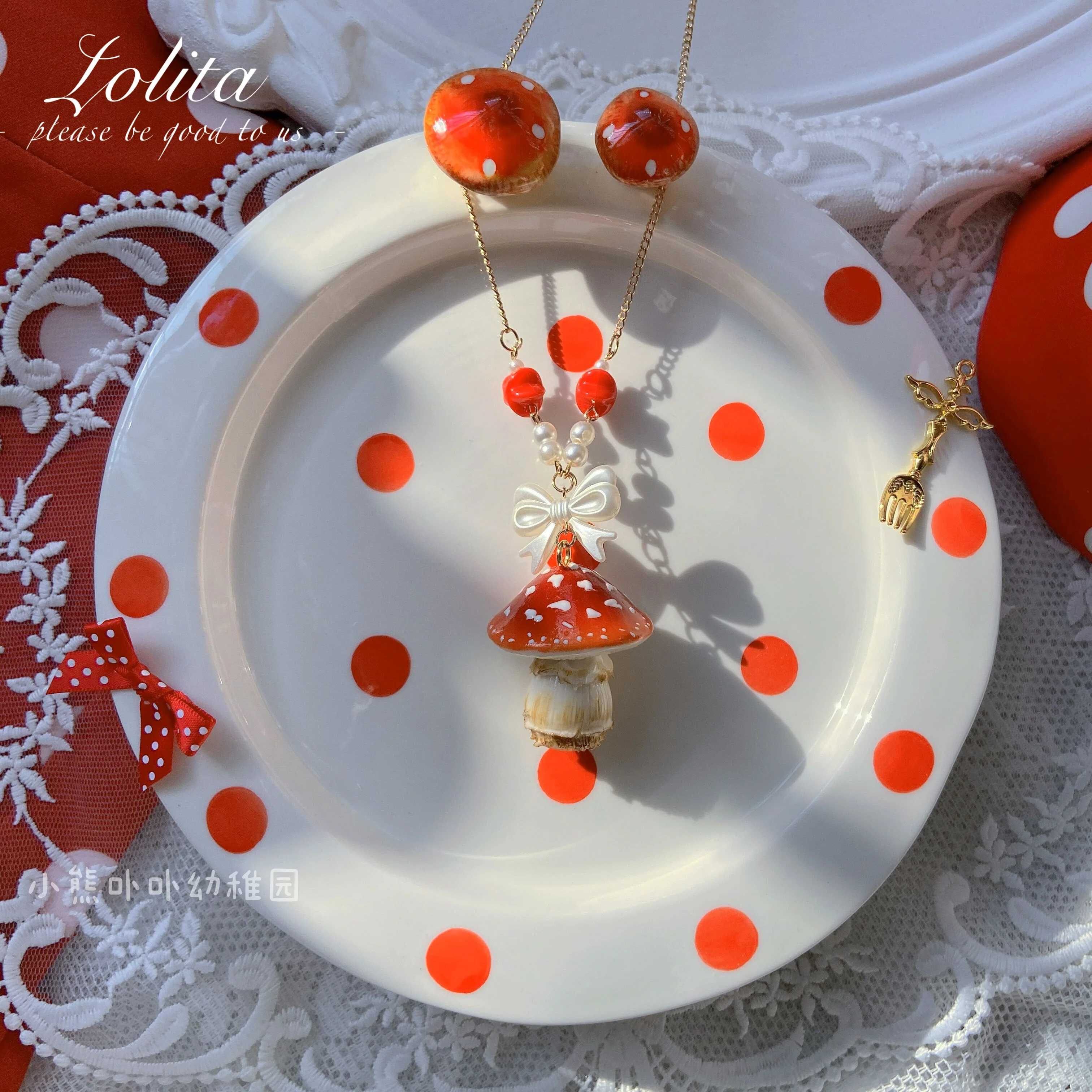 Bear Doll - Handcraft Kawaii Lolita Mushroom Necklace - Image 28