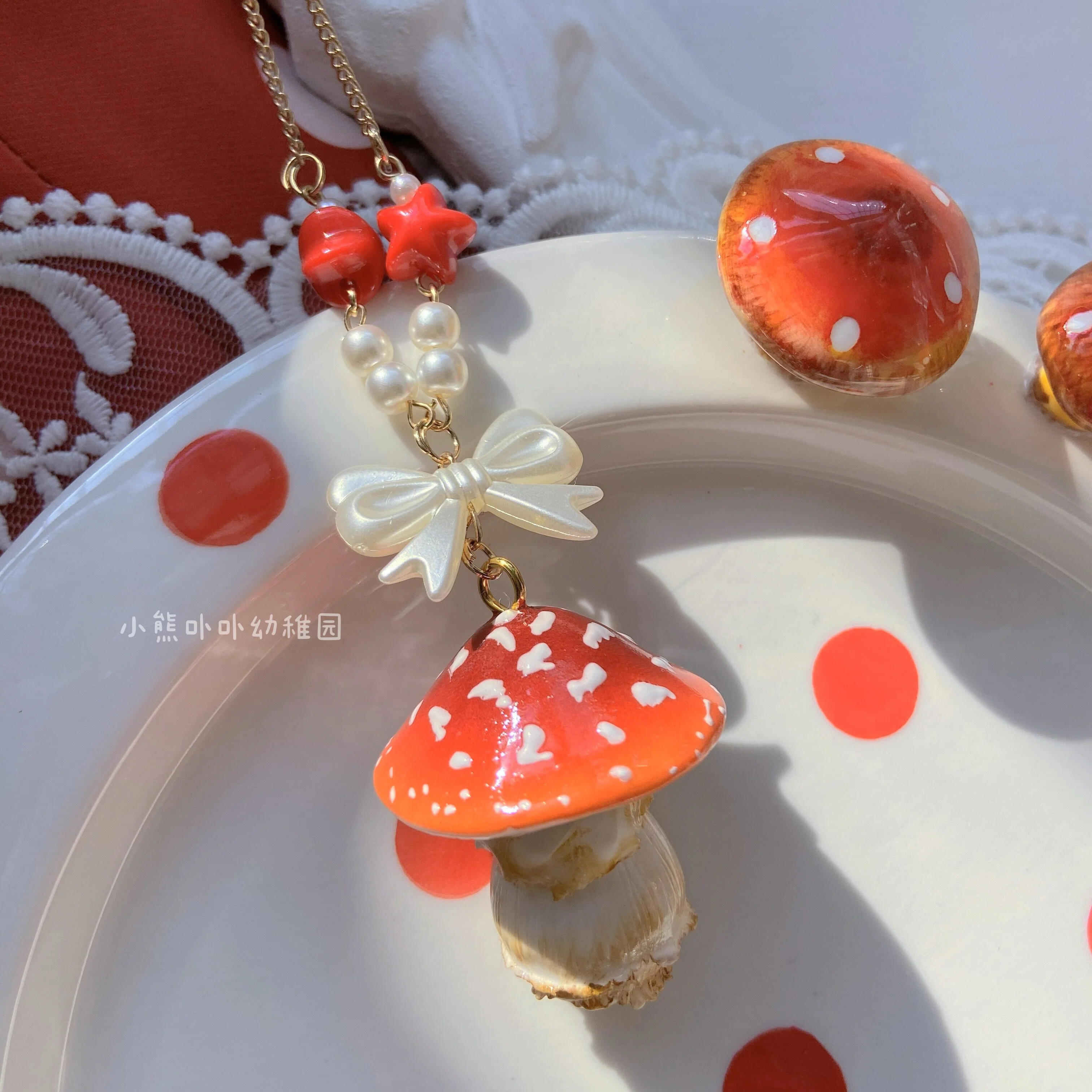Bear Doll - Handcraft Kawaii Lolita Mushroom Necklace - Image 29