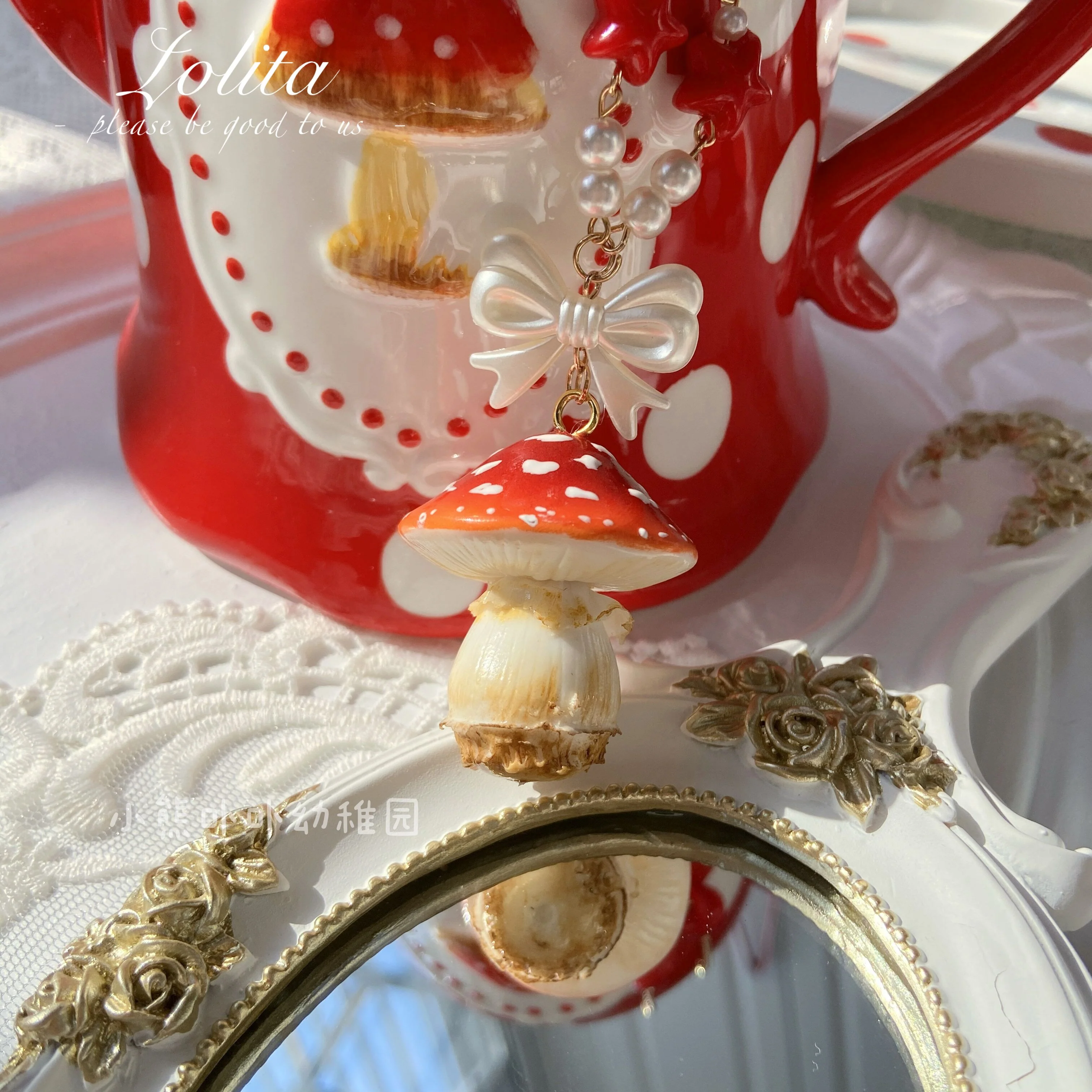 Bear Doll - Handcraft Kawaii Lolita Mushroom Necklace - Image 4