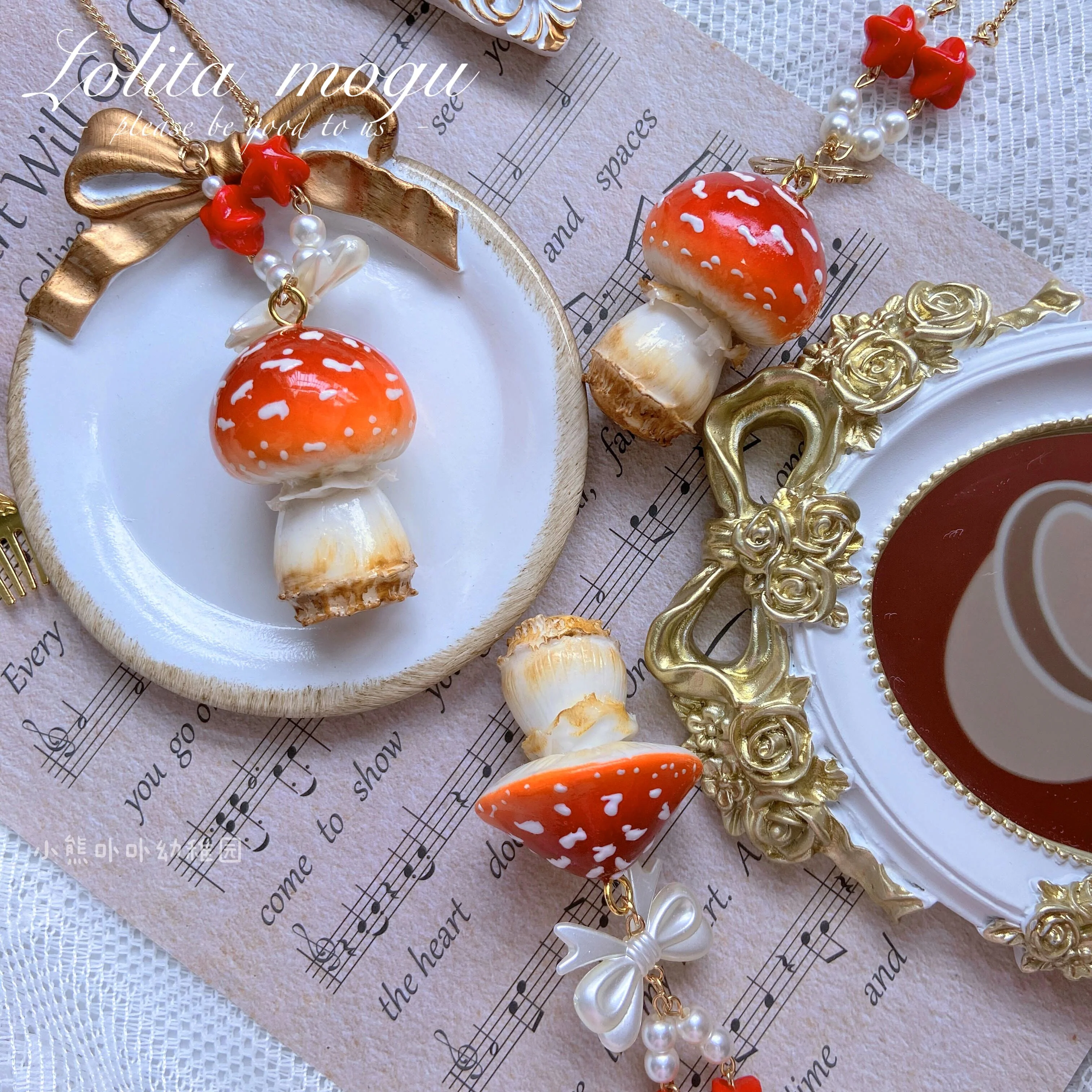 Bear Doll - Handcraft Kawaii Lolita Mushroom Necklace - Image 9