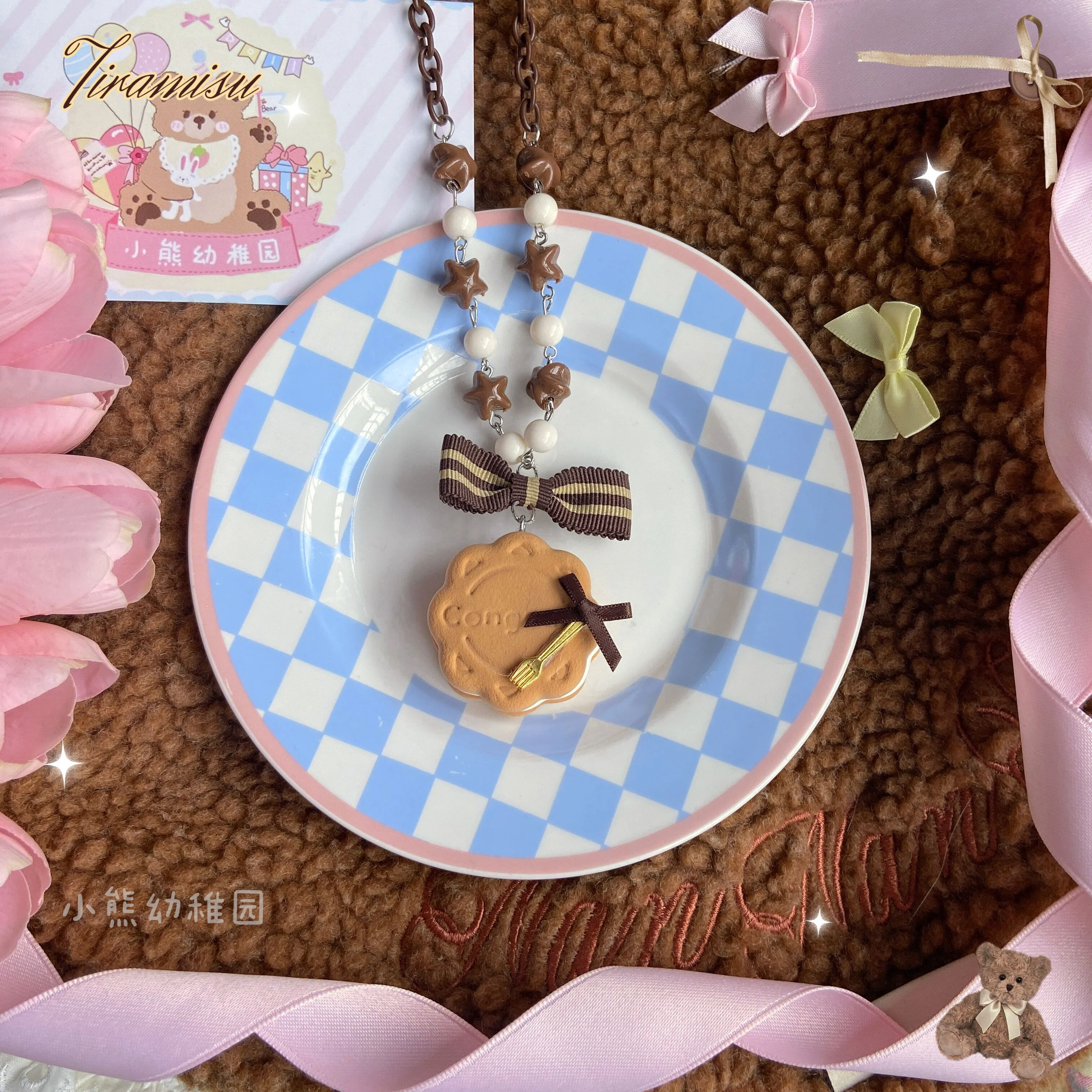 Bear Doll - Sweet Cookie Charm Set - Kawaii Lolita Necklace and Hairclip - Image 12