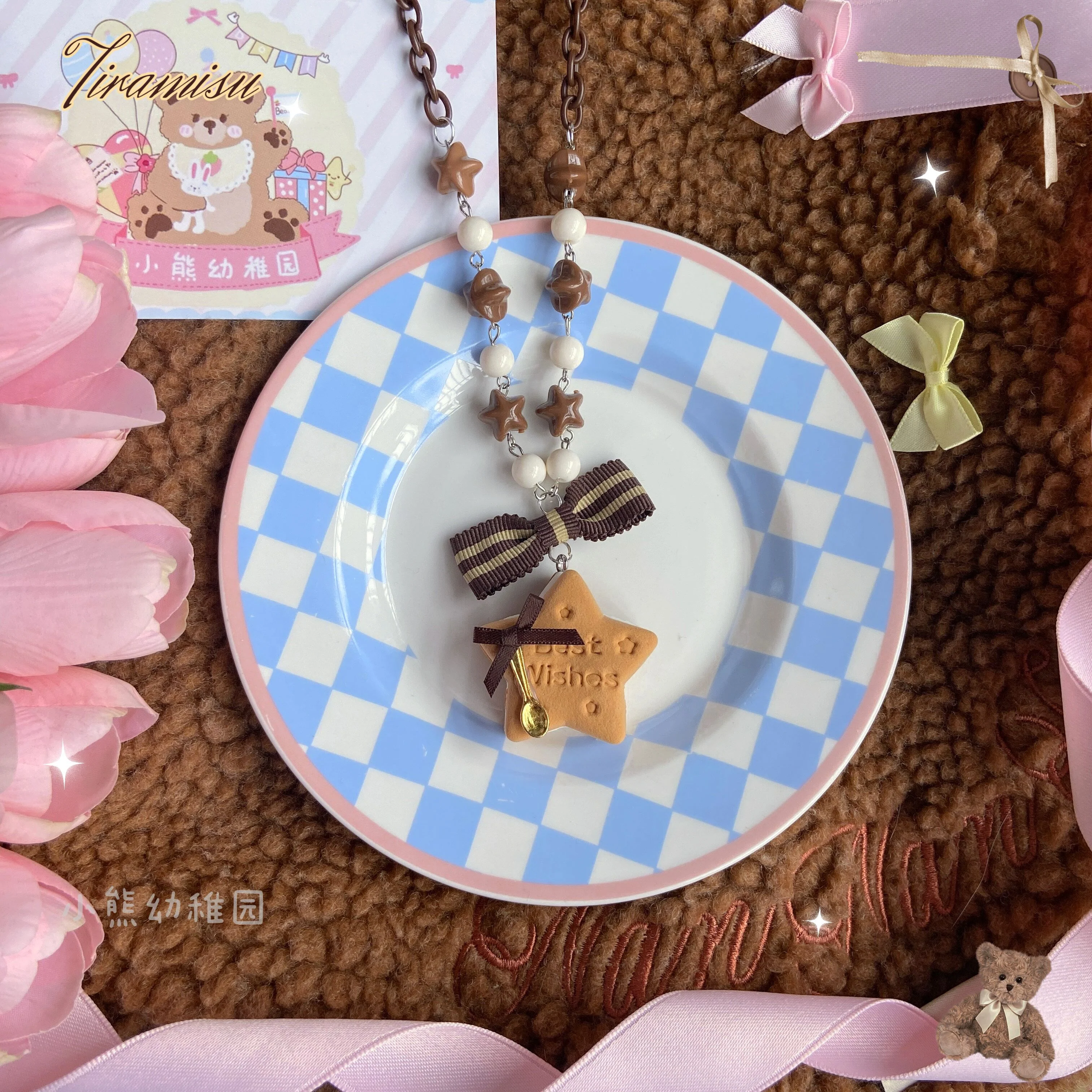 Bear Doll - Sweet Cookie Charm Set - Kawaii Lolita Necklace and Hairclip - Image 13