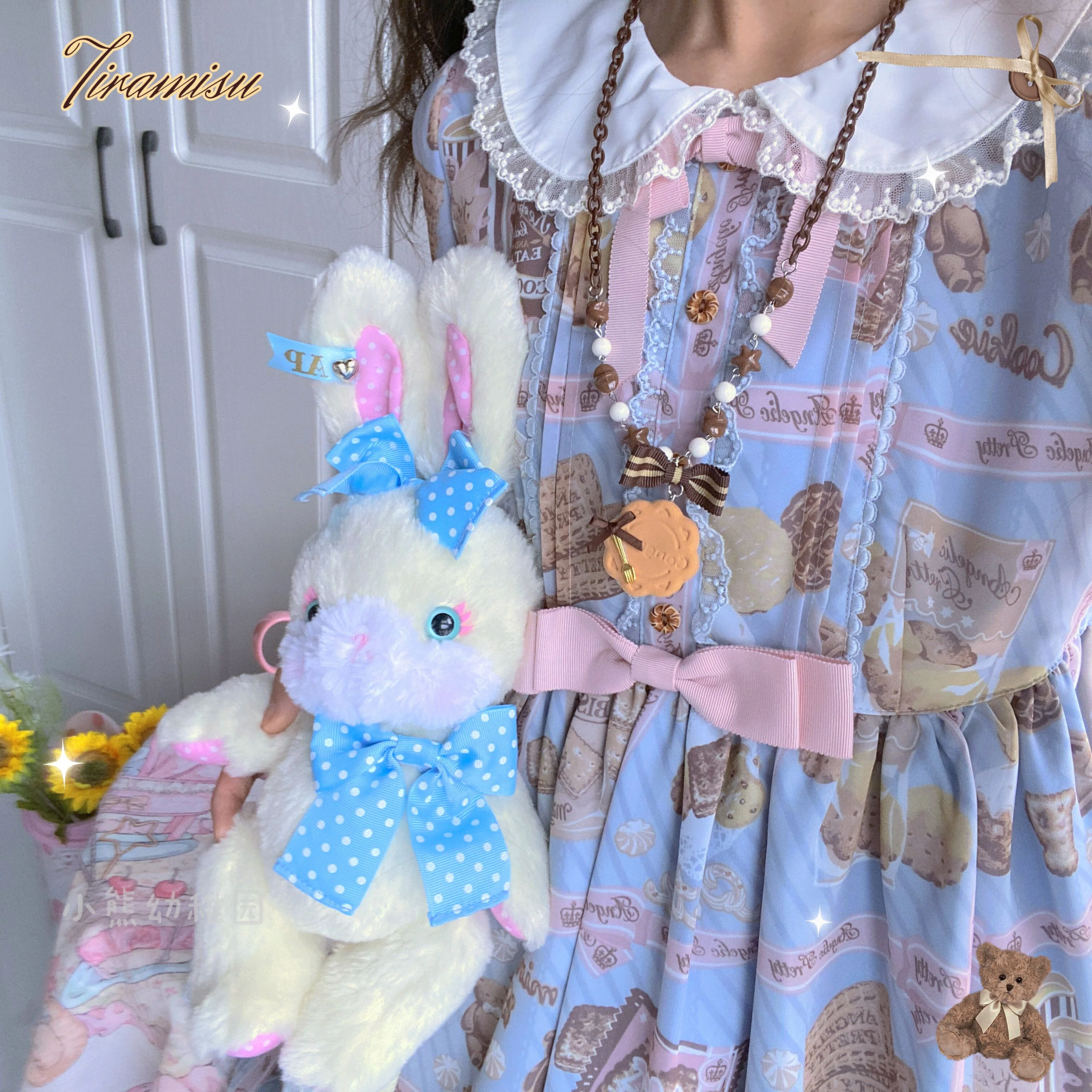 Bear Doll - Sweet Cookie Charm Set - Kawaii Lolita Necklace and Hairclip - Image 3