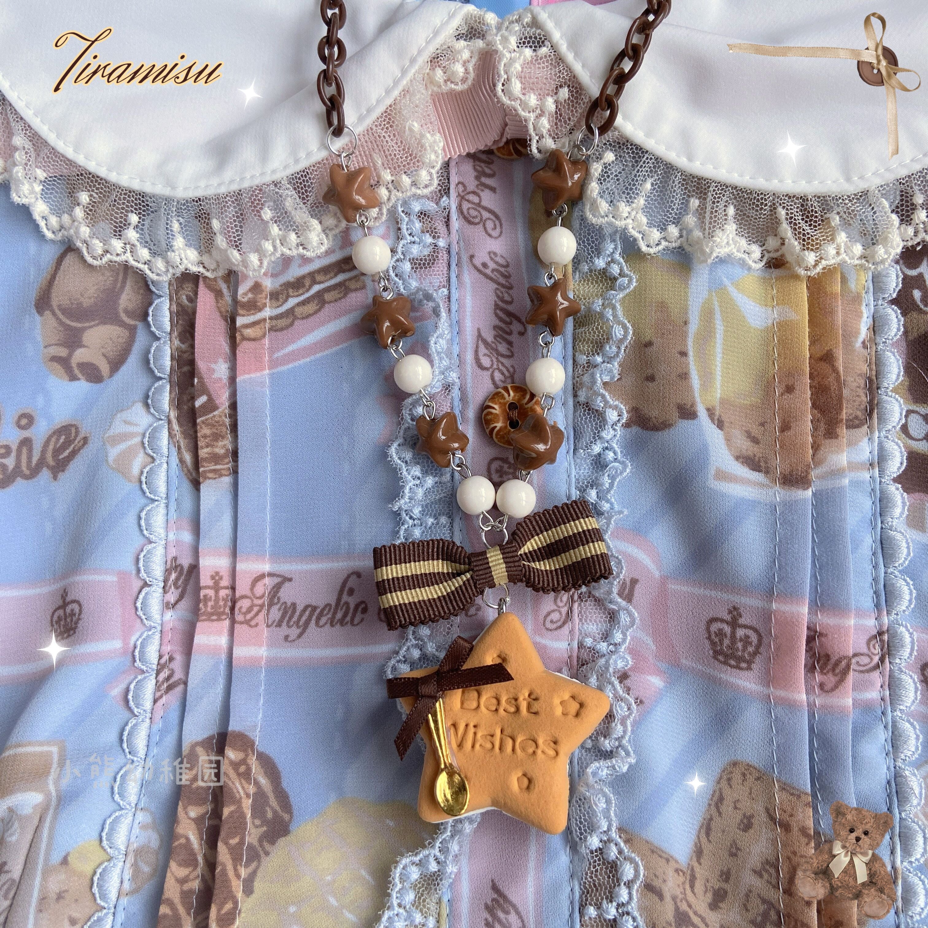 Bear Doll - Sweet Cookie Charm Set - Kawaii Lolita Necklace and Hairclip - Image 5