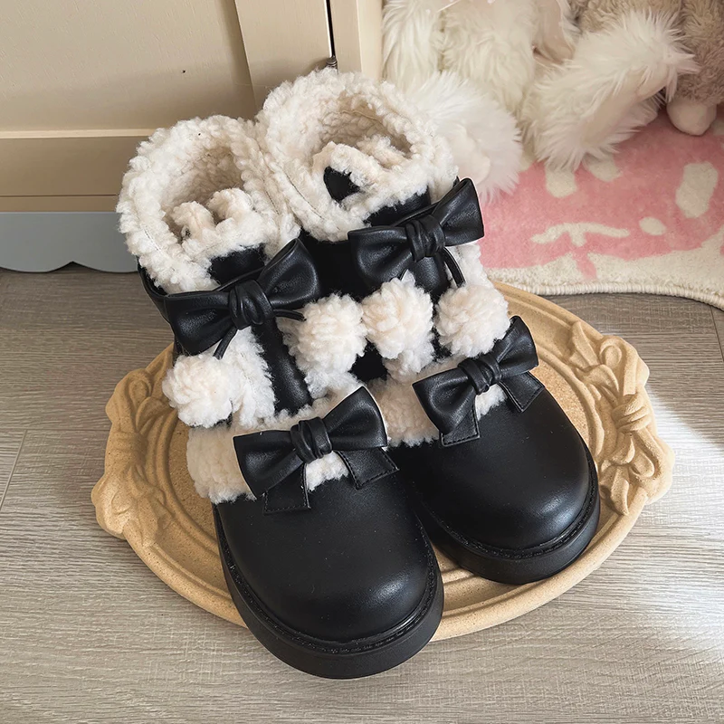 Beauty Bunny - Furry Bear - Winter Cute Lolita Shoes Short Snow Boots - Image 29