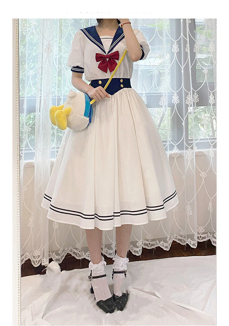 Sea and Wind - Retro Sailor Lolita OP Dress Version 1.0 - Image 14