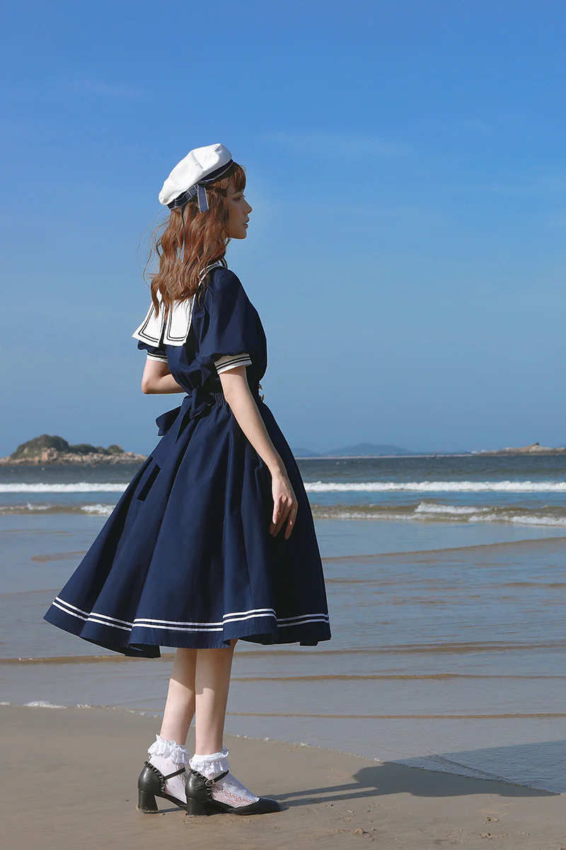 Sea and Wind - Retro Sailor Lolita OP Dress Version 1.0 - Image 4