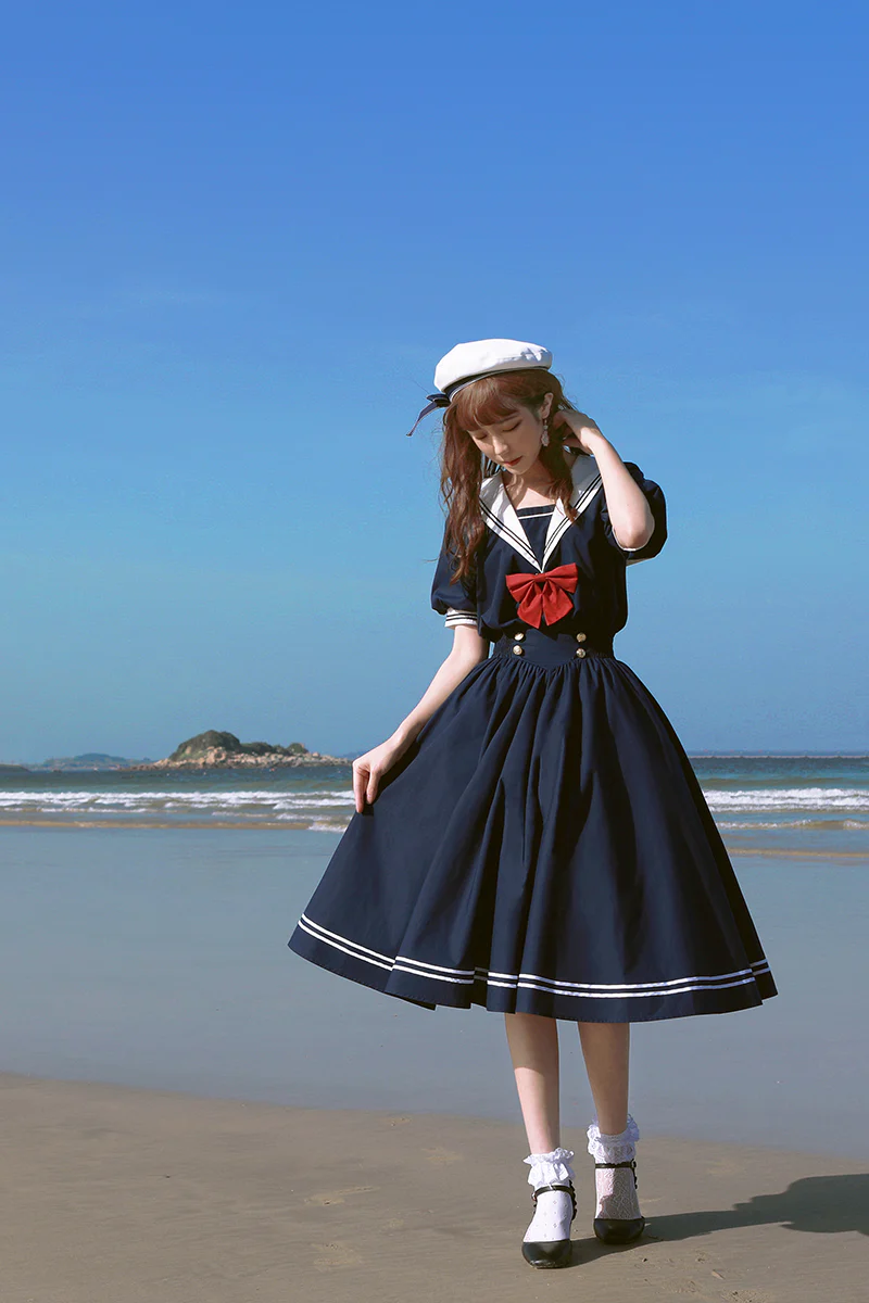 Sea and Wind - Retro Sailor Lolita OP Dress Version 1.0 - Image 6