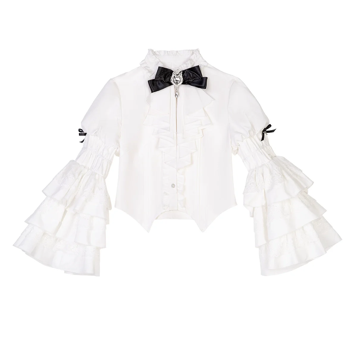 Dawn Witch - Black Gothic Lolita JSK Dress + White Blouse - Image 16
