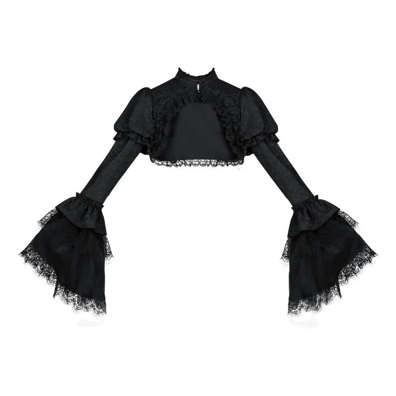 Under the Hanging Moon - Black Gothic Lolita SK Set, Modified Mamian Skirt - Image 27