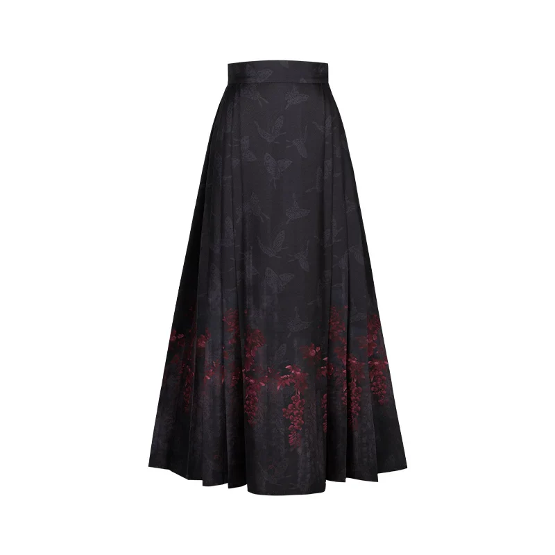 Under the Hanging Moon - Black Gothic Lolita SK Set, Modified Mamian Skirt - Image 29