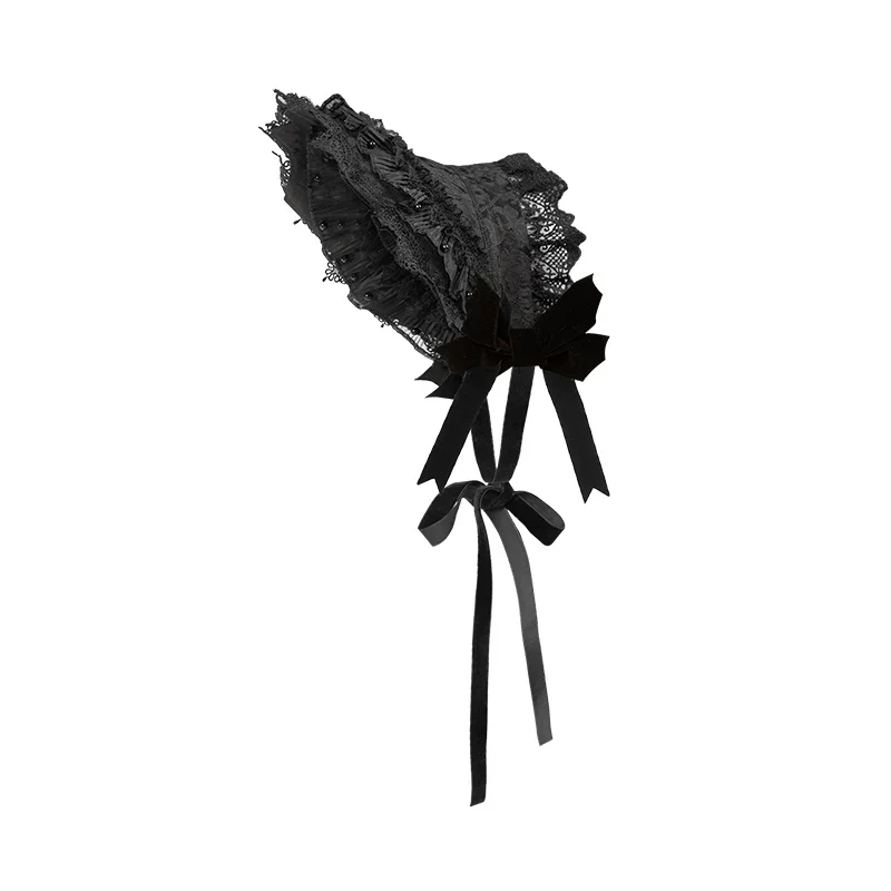 Under the Hanging Moon - Black Gothic Lolita SK Set, Modified Mamian Skirt - Image 32
