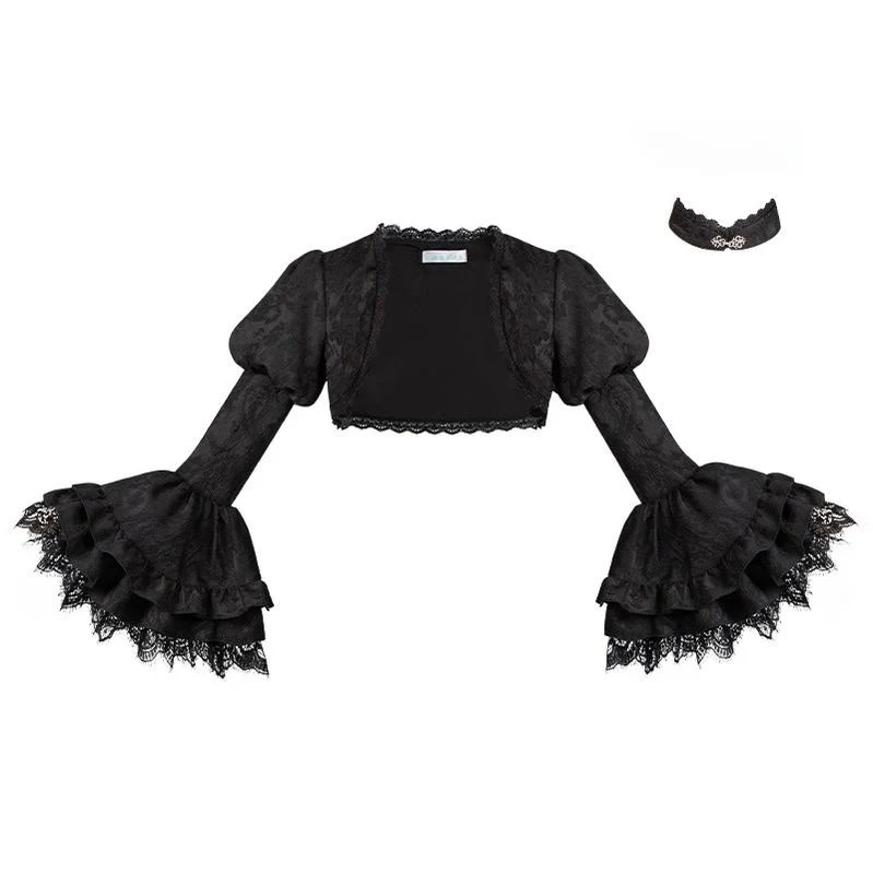 With PUJI - Letter and Poetry · Twilight - Black Gothic Lolita Skirt Set, Witch-Inspired - Image 37