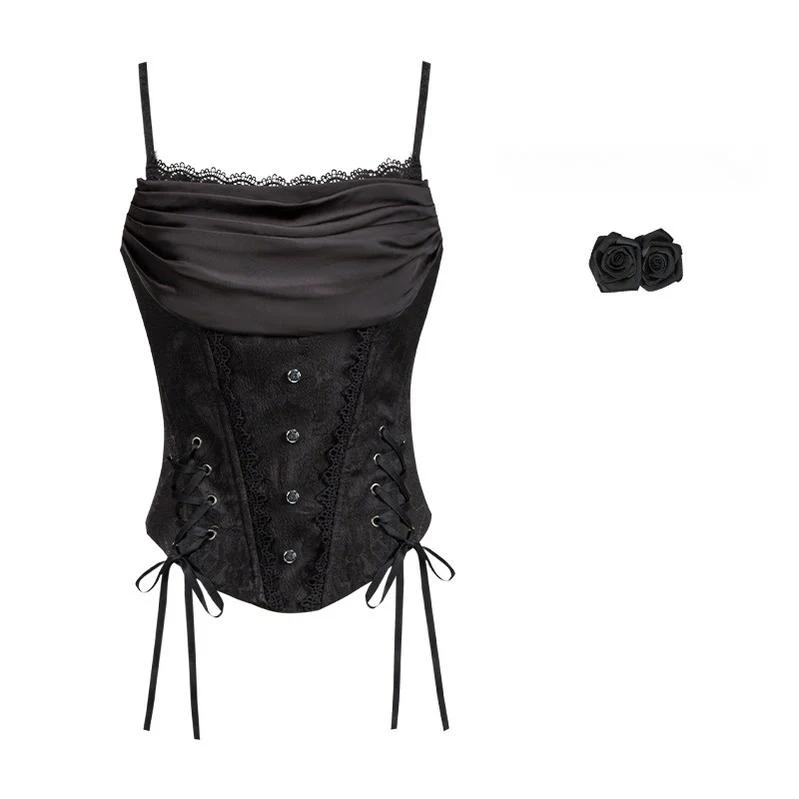 With PUJI - Letter and Poetry · Twilight - Black Gothic Lolita Skirt Set, Witch-Inspired - Image 38