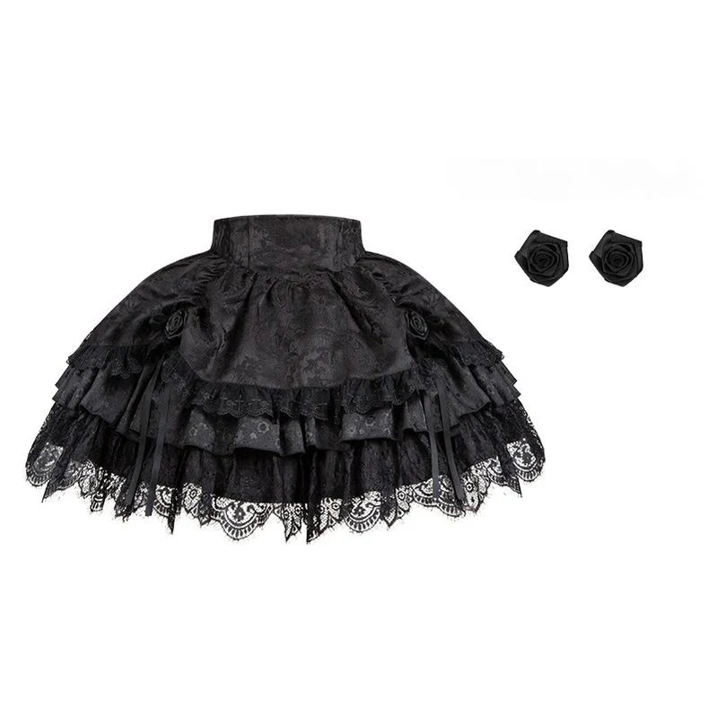 With PUJI - Letter and Poetry · Twilight - Black Gothic Lolita Skirt Set, Witch-Inspired - Image 39