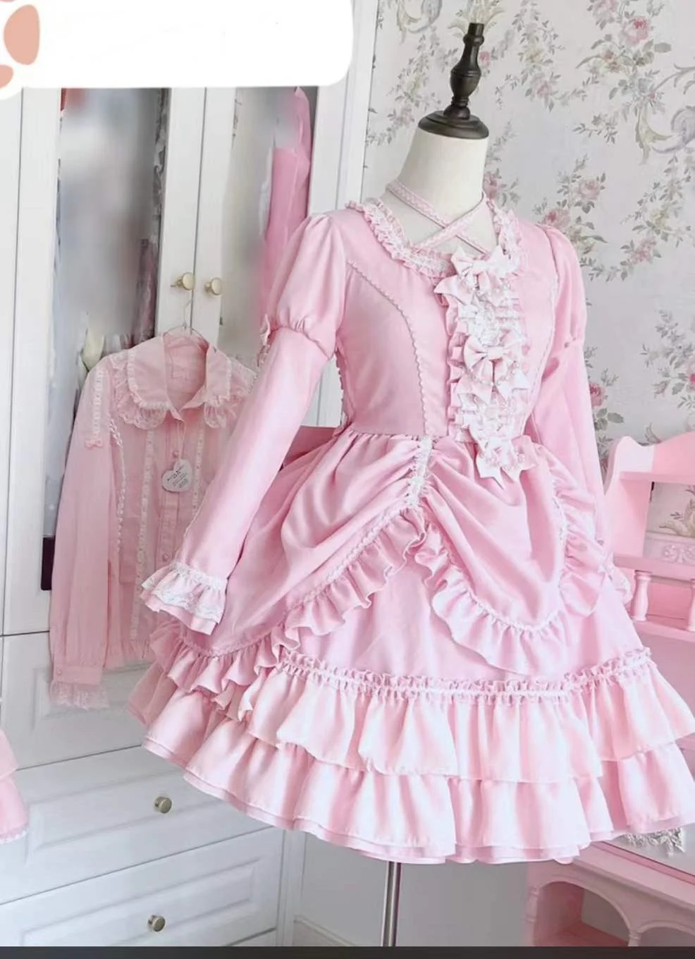Catlow Rabbit - Black Lolita Doll OP/JSK with Adjustable Elasticity - Image 11