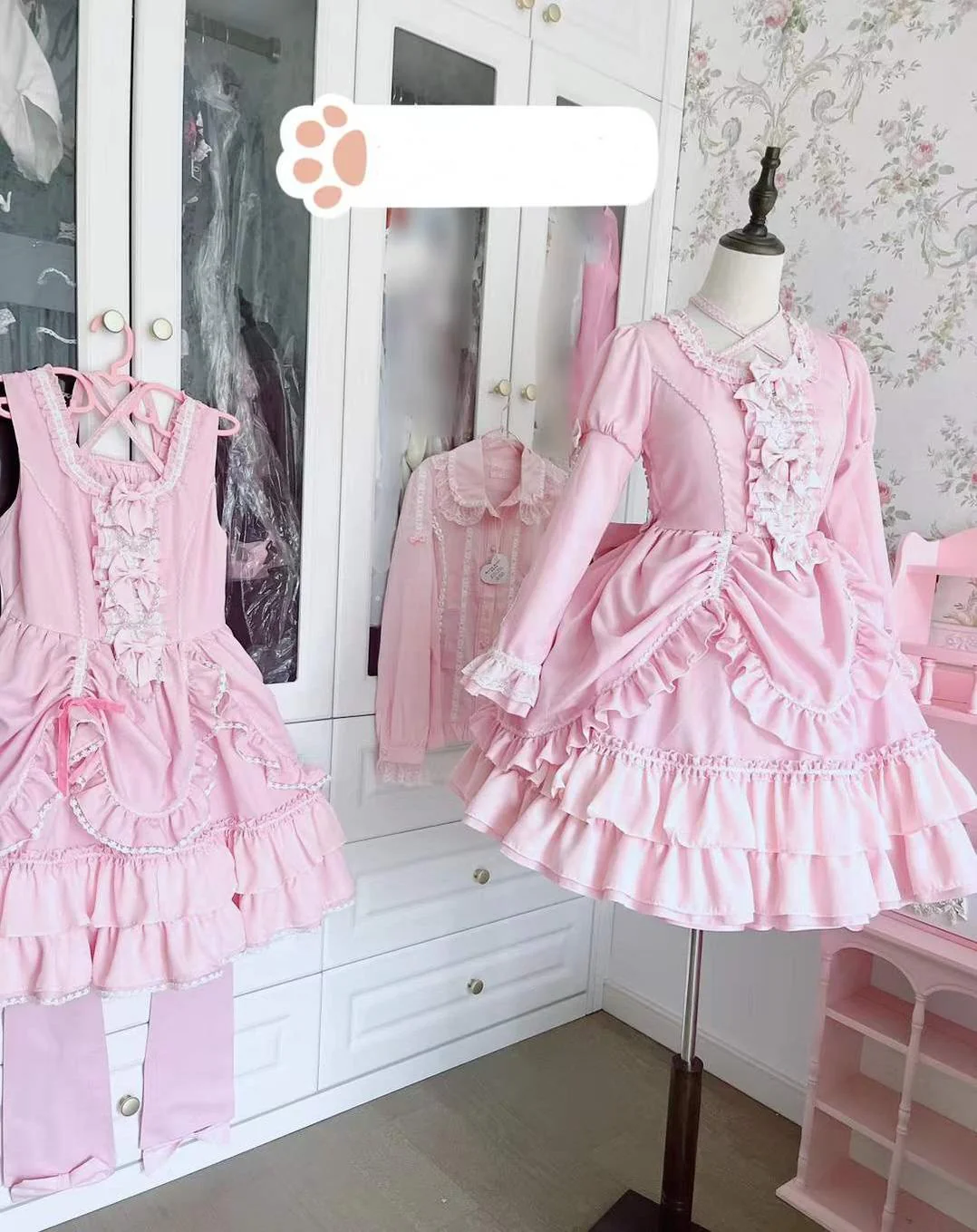 Catlow Rabbit - Black Lolita Doll OP/JSK with Adjustable Elasticity - Image 12