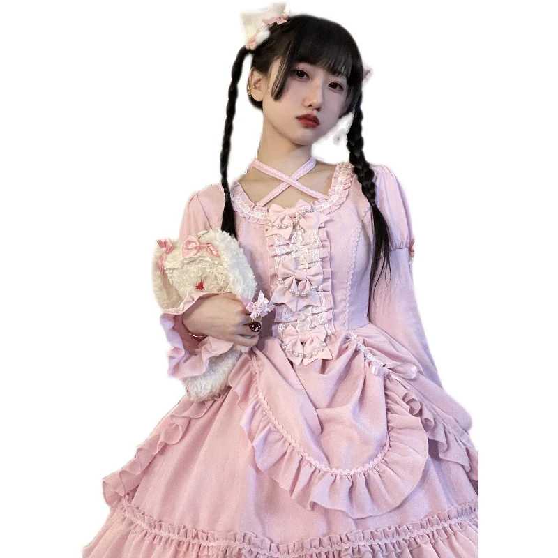 Catlow Rabbit - Black Lolita Doll OP/JSK with Adjustable Elasticity - Image 4