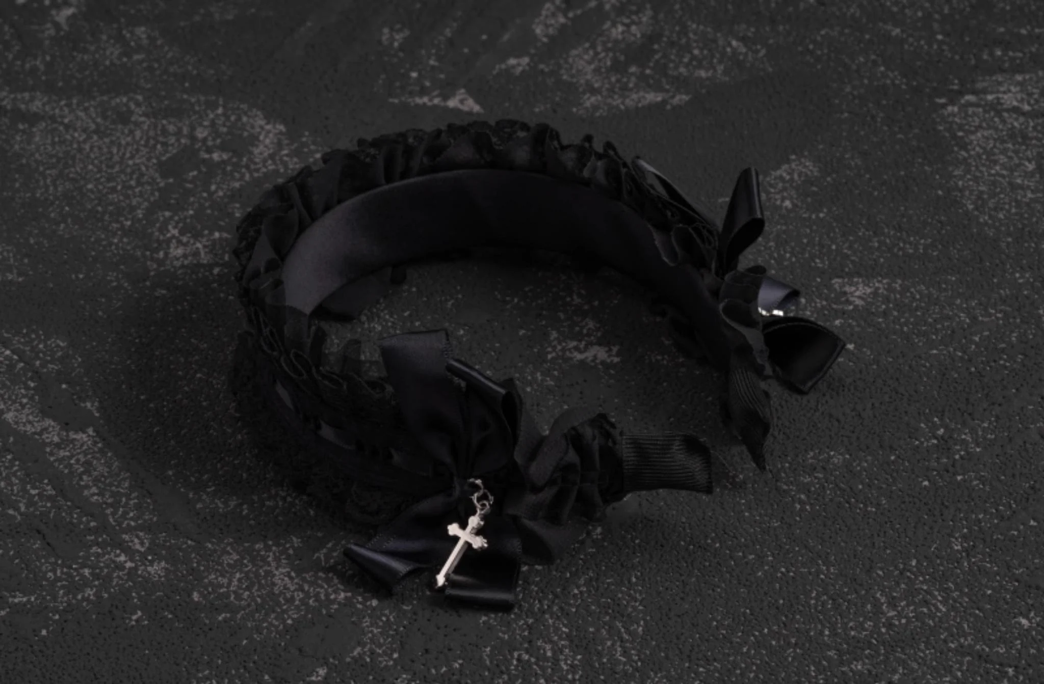 Strange Sugar - Gothic Black Lolita KC Cross Lace Headband Lolita Accessories - Image 7