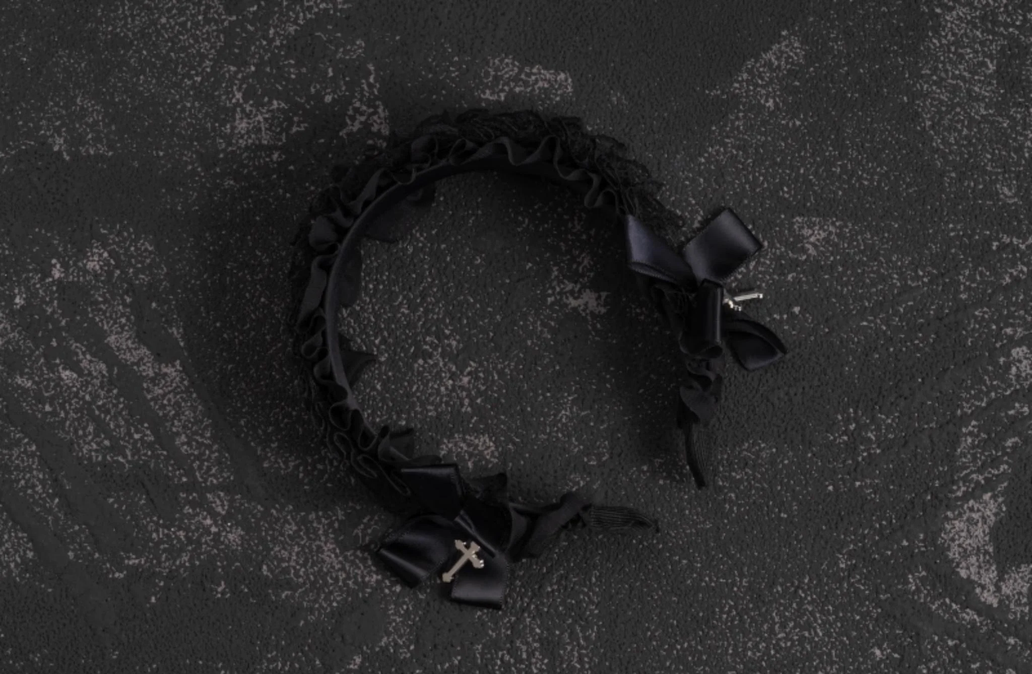 Strange Sugar - Gothic Black Lolita KC Cross Lace Headband Lolita Accessories - Image 8