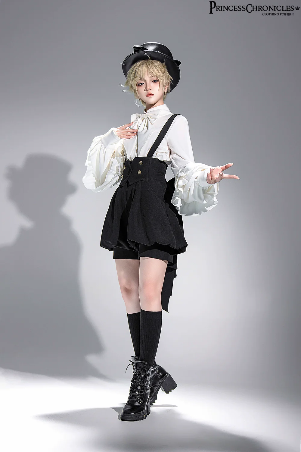 Doll - Black Ouji Lolita Hat Retro Prince Bowler Hat - Image 6