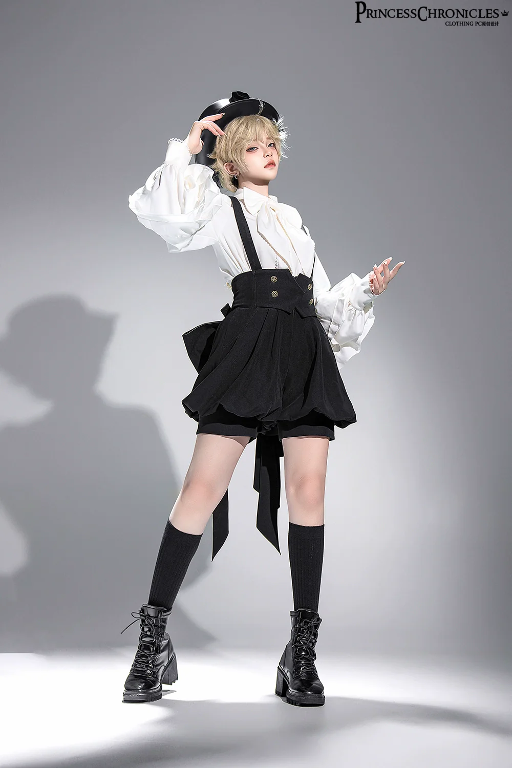 Doll - Black Ouji Lolita Hat Retro Prince Bowler Hat - Image 8