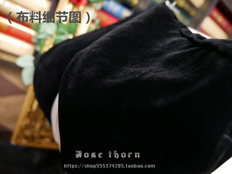 Rose Thorn - Black Wizard - Velvet Daily Lolita Hallowen Hat - Image 5