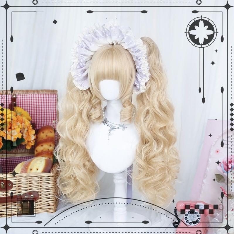 Dalao Home - Blonde Sweet Lolita Wig With Roman Roll & Double Ponytails - Image 3