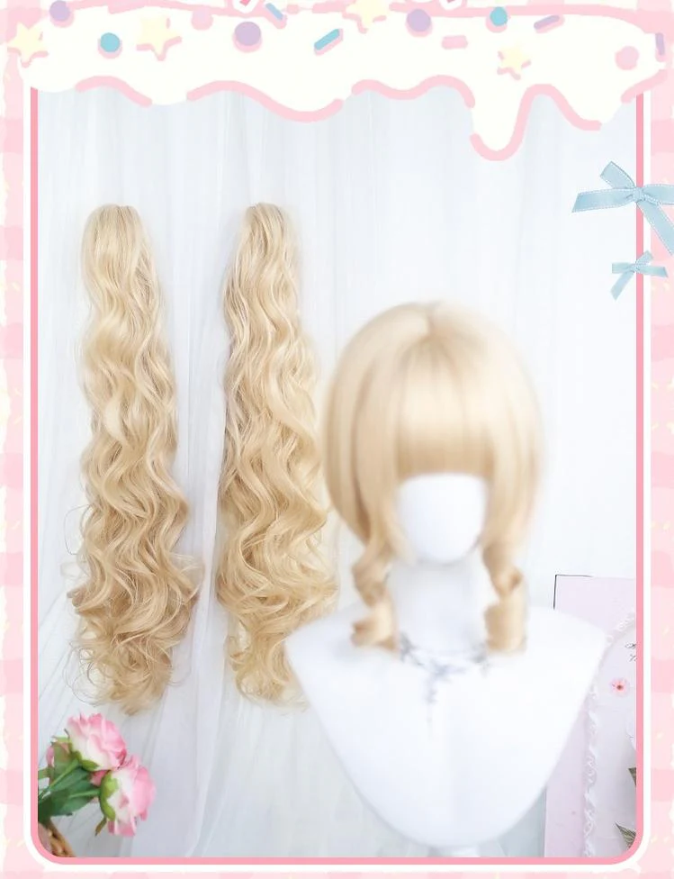 Dalao Home - Blonde Sweet Lolita Wig With Roman Roll & Double Ponytails - Image 4