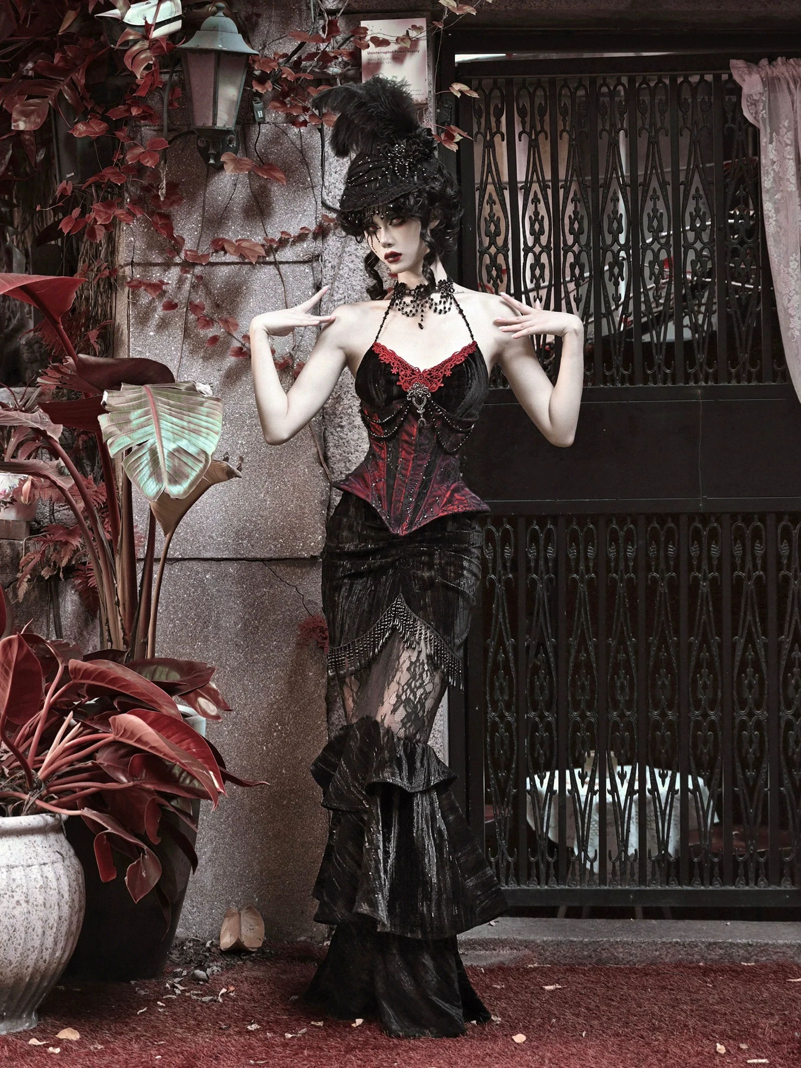 Blood Supply - Duchess - Gothic Lolita Mermaid Skirt Velvet Hip-Hugging Lolita Long Skirt - Image 13