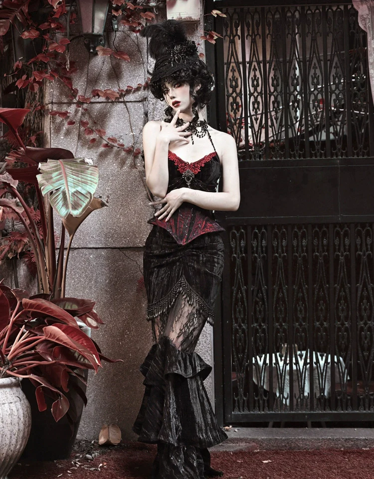 Blood Supply - Duchess - Gothic Lolita Mermaid Skirt Velvet Hip-Hugging Lolita Long Skirt - Image 14