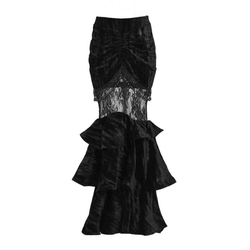 Blood Supply - Duchess - Gothic Lolita Mermaid Skirt Velvet Hip-Hugging Lolita Long Skirt - Image 19