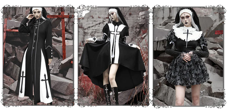Blood Supply - Rose Cemetery - Dark Red Velvet Mermaid Gothic Lolita Dress - Image 6