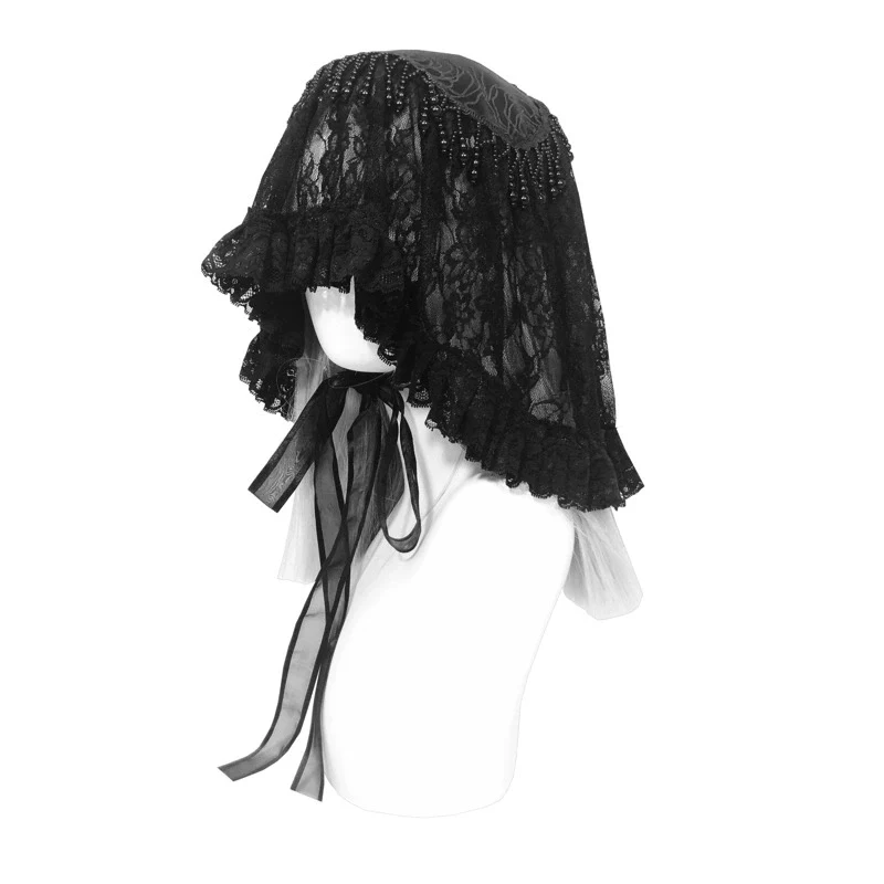 Blood Supply - Misty - Gothic Lolita Halloween Black Lace Veil - Image 10