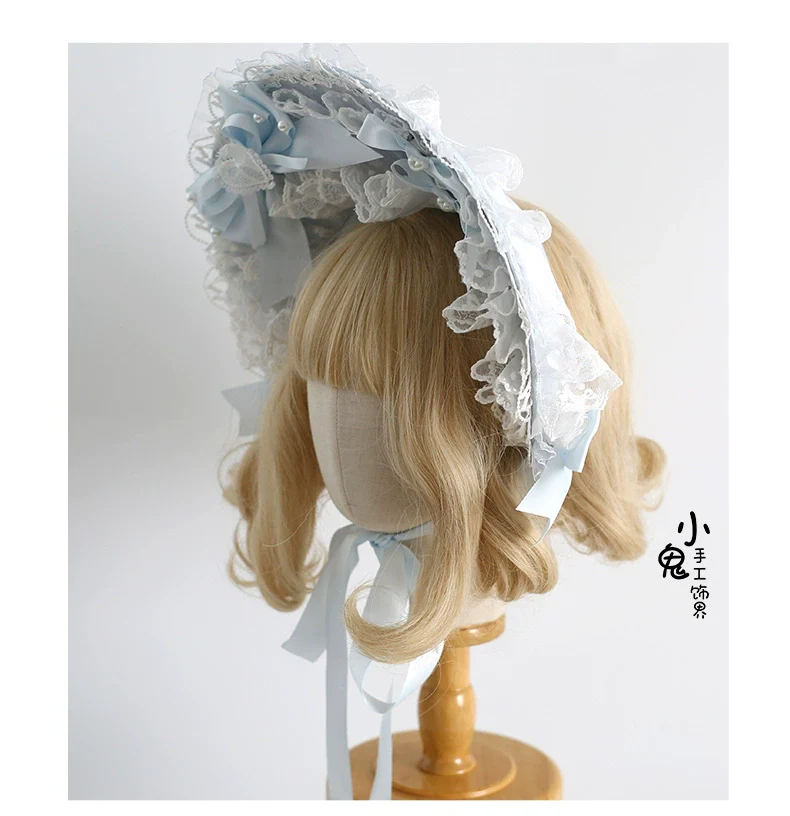 Xiaogui - Blue Sweet Lolita Lace Hair Accessory - Image 13