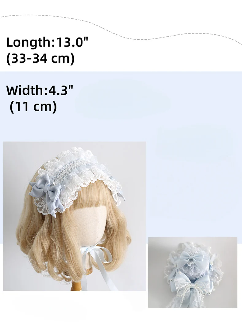 Xiaogui - Blue Sweet Lolita Lace Hair Accessory - Image 7