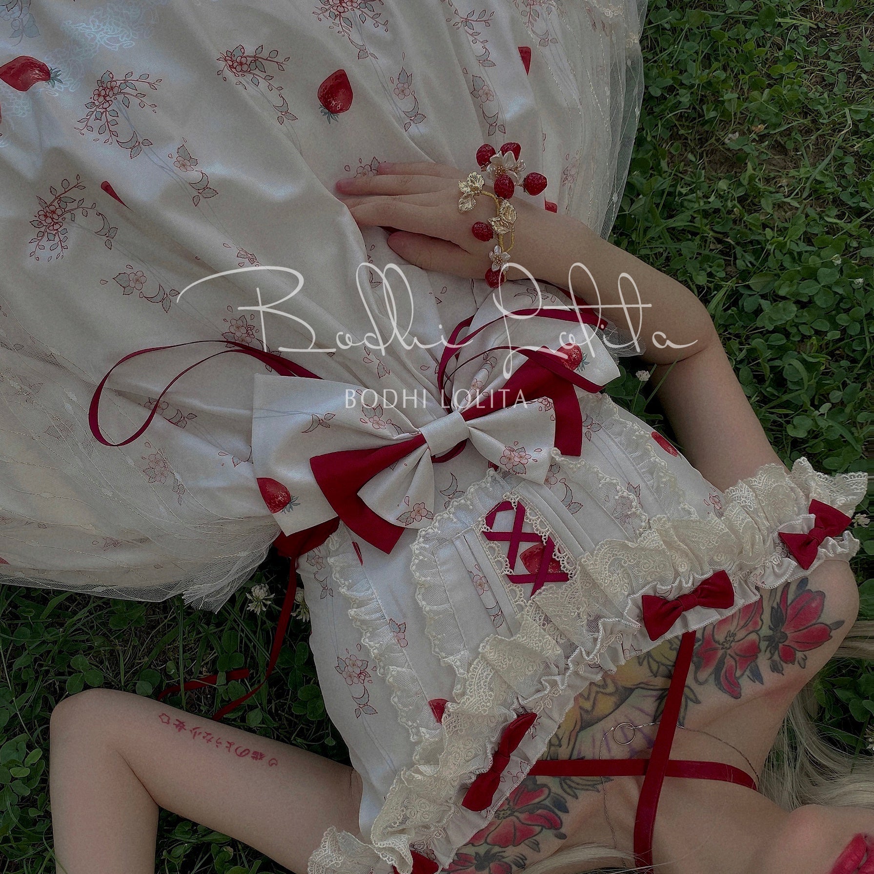 Strawberry Fruit Tea SP - Apricot Sweet Lolita Jumper Dress - Image 12
