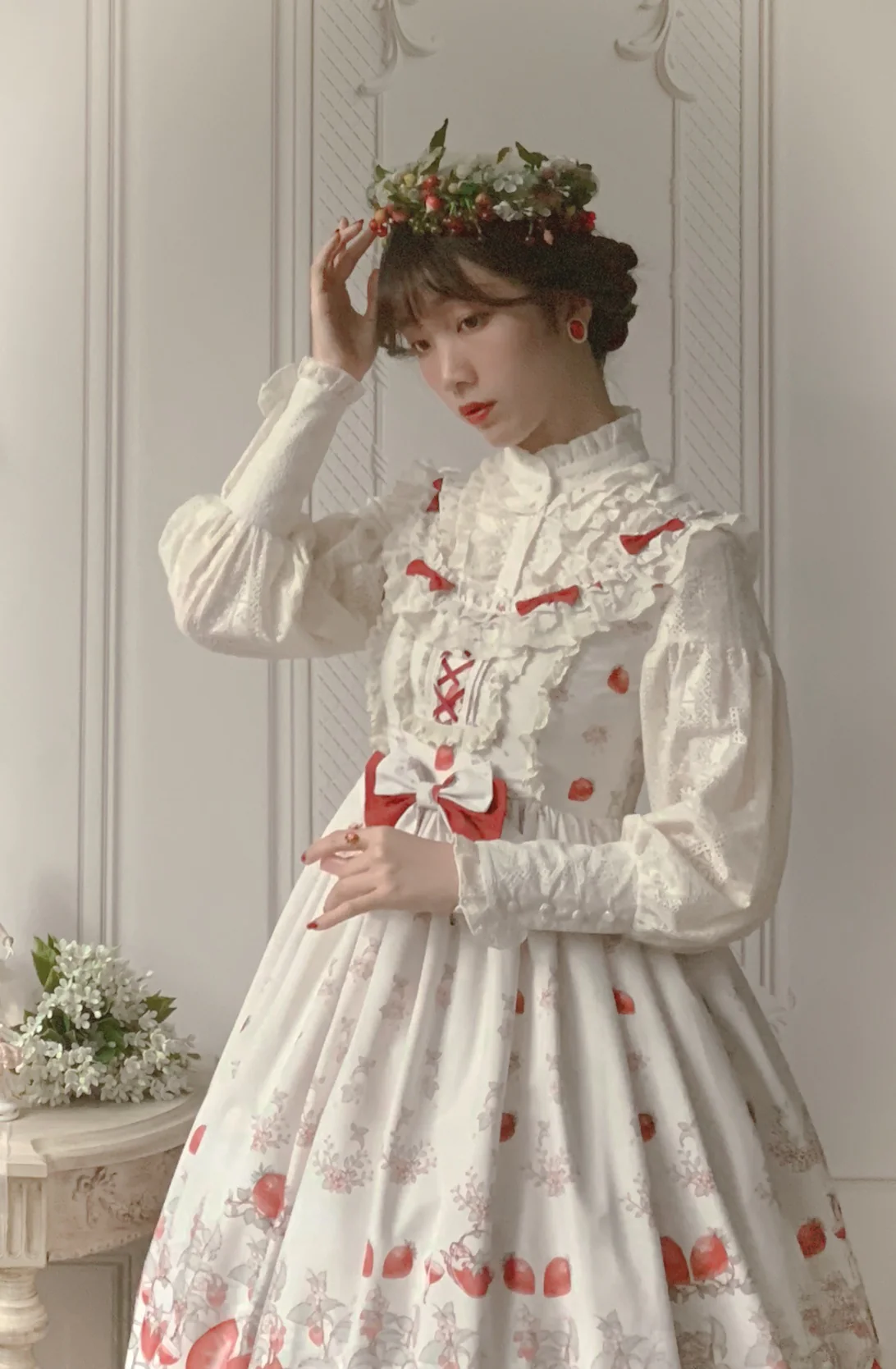 Strawberry Fruit Tea SP - Apricot Sweet Lolita Jumper Dress - Image 18