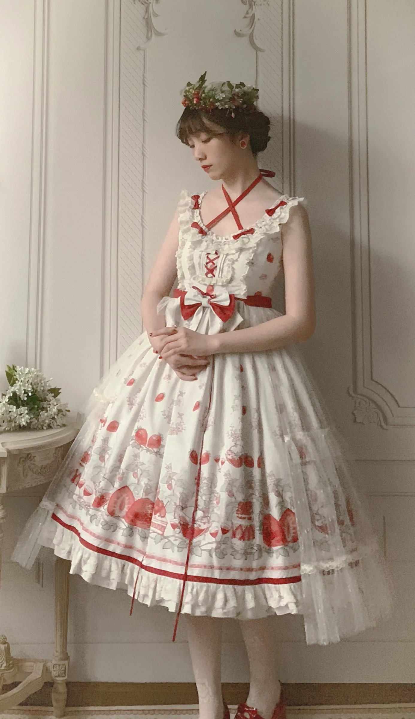 Strawberry Fruit Tea SP - Apricot Sweet Lolita Jumper Dress - Image 19