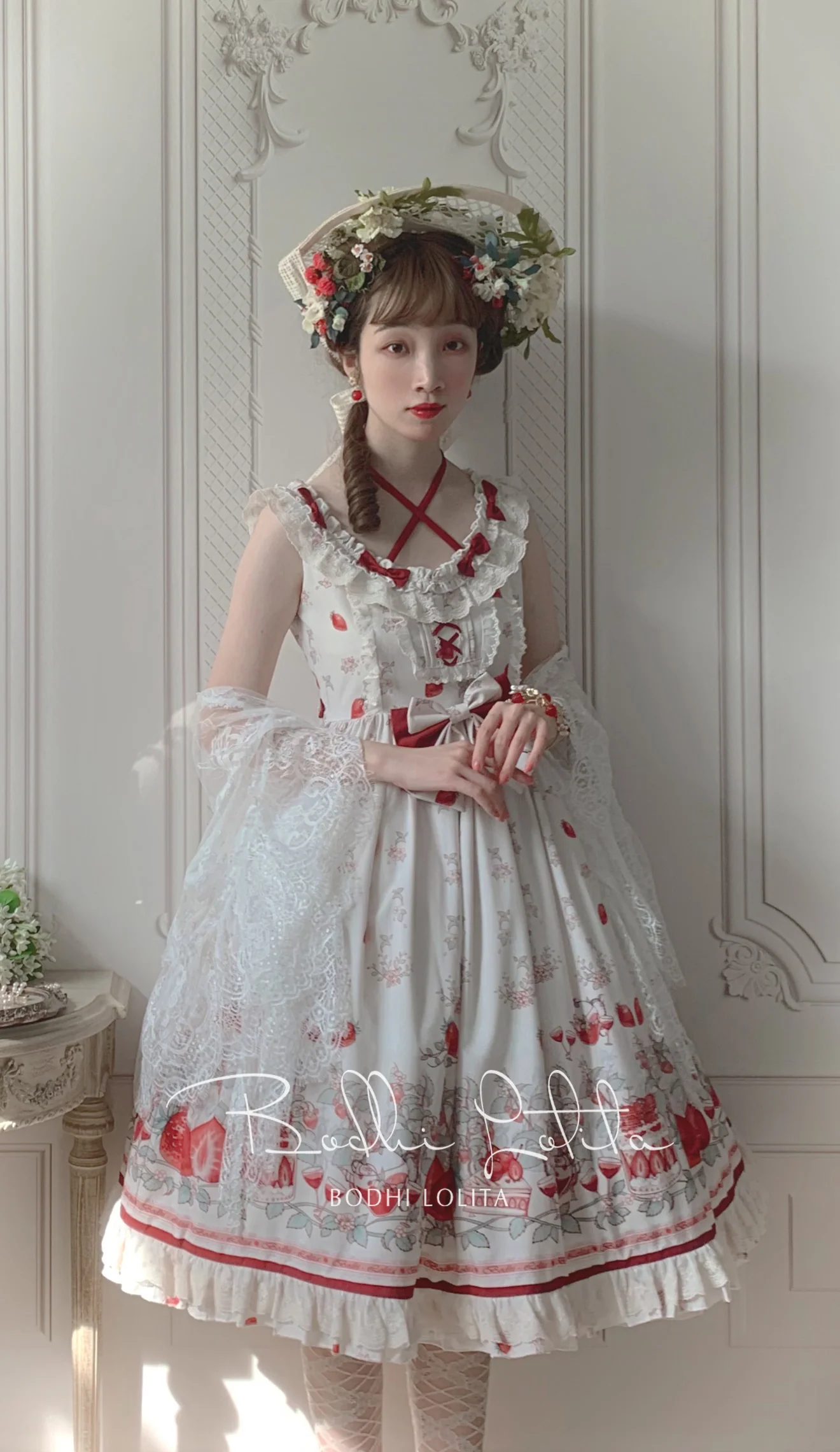 Strawberry Fruit Tea SP - Apricot Sweet Lolita Jumper Dress - Image 20
