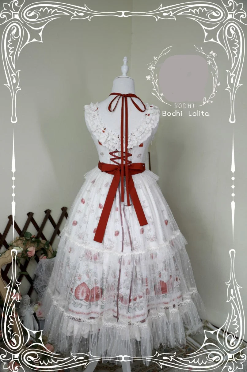 Strawberry Fruit Tea SP - Apricot Sweet Lolita Jumper Dress - Image 22