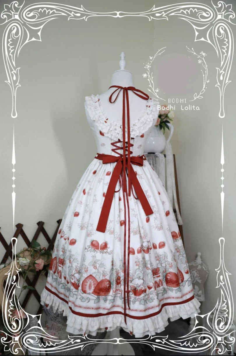 Strawberry Fruit Tea SP - Apricot Sweet Lolita Jumper Dress - Image 24