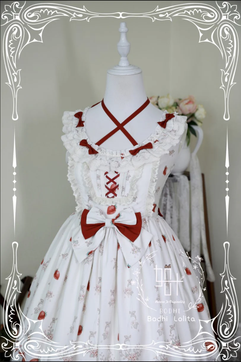 Strawberry Fruit Tea SP - Apricot Sweet Lolita Jumper Dress - Image 25