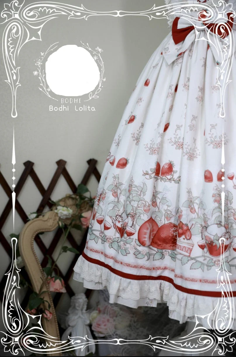 Strawberry Fruit Tea SP - Apricot Sweet Lolita Jumper Dress - Image 26